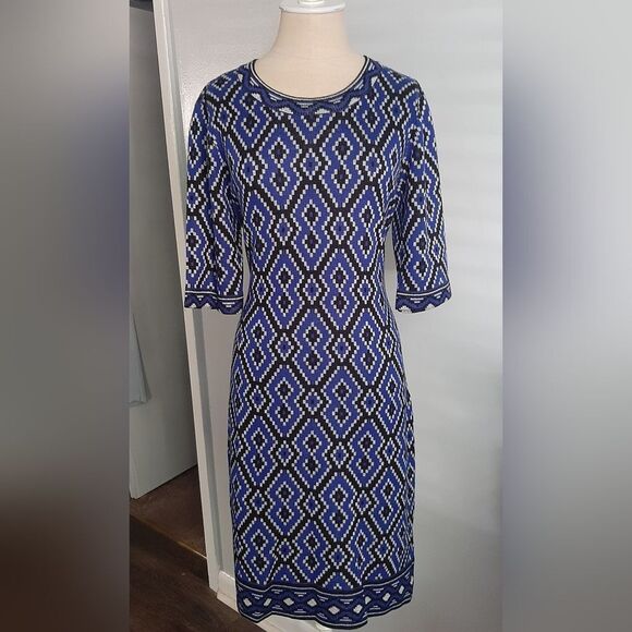 Beige By Eci Diamond Shape Sweater Dress Size Large - Picture 3 of 9